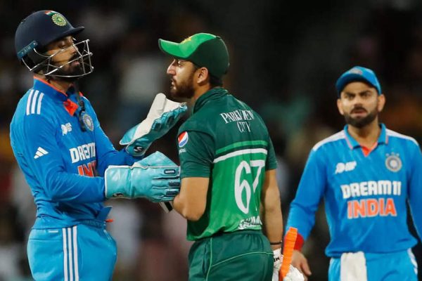 Watch: Agha Salman suffers freak injury while batting against India