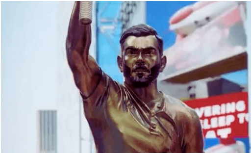 Virat Kohli Phenomenon: Times Square Celebrates Indian Cricket Icon with Life-Size Statue and Grand Tribute.