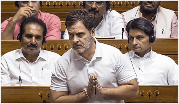 Rahul Gandhi Criticizes BJP in Lok Sabha: ‘6 People Control Lotus Chakravyuh